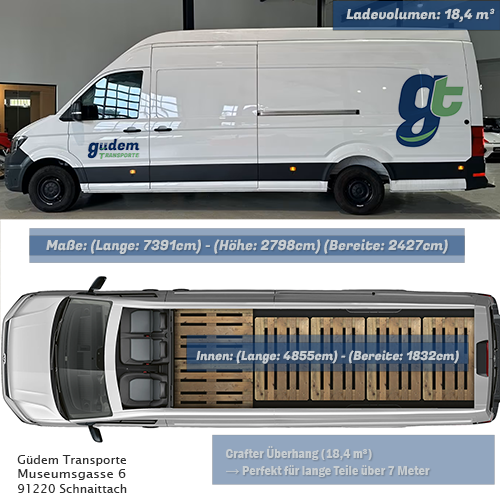 Crafter Überhang XXL Fahrzeug Mieten